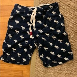 Men’s vintage Abercrombie & Fitch logo shorts with tie waist and pockets. Size L